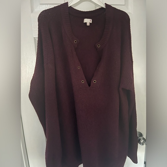 Burgundy oversized fit sweater - Picture 1 of 4